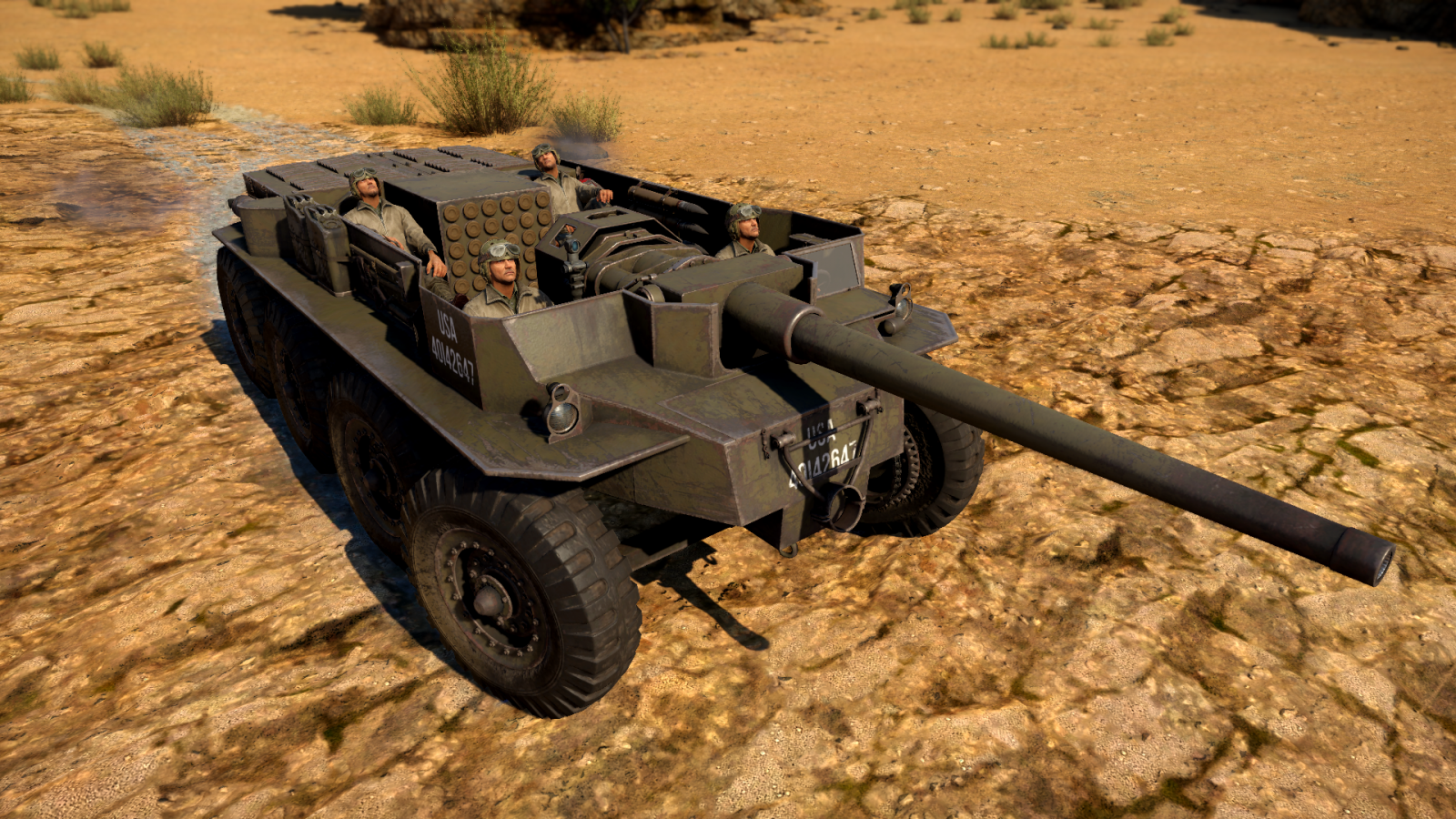 Motor gun. T55e1 Gun Motor Carriage.