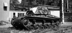 Strv m/42 с полноразмерным макетом башни Delat torn