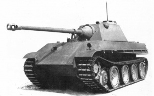 Versuchs-Schmalturm («опытная узкая башня»), установленная на шасси Panther Ausf. G. Собрана для Wa Pruef 6 к 20 августа 1944 г.