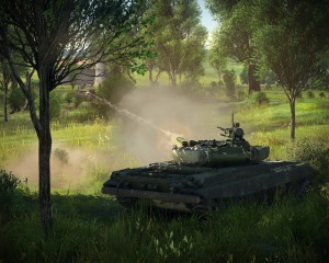 Стычка в лесу Т-72А с Леопардом 2А5.jpg